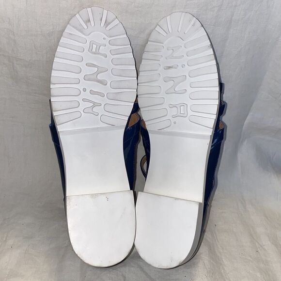 NINA ORIGINALS Edge Denim Patent Huarache Sandal-9.5 - Picture 8 of 8